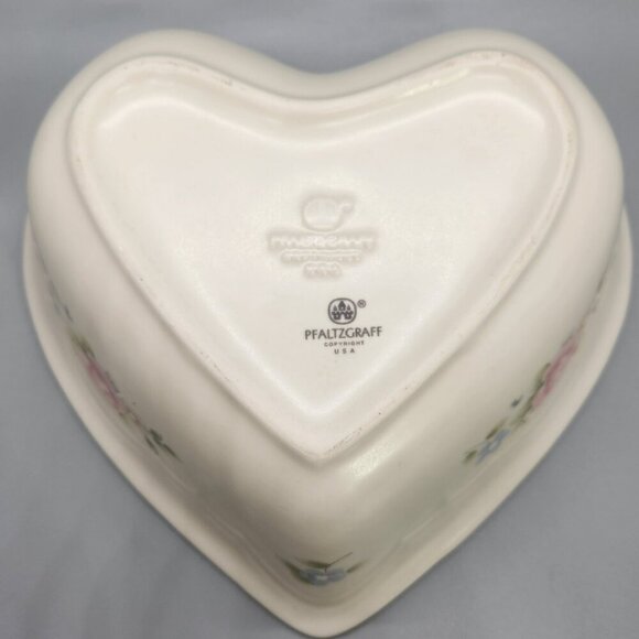 Pfaltzgraff Tea Rose Heart Serving Dish Stonewear - Picture 5 of 9